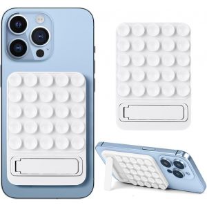 Ventouses En Silicone Pour Tous Les Modèles De Téléphones Avec Un Design De Support De Bureau,Support Antidérapant Mains Libres Pour Téléphone Portable Pour Selfies Et Vidéos (Blanc) - Neuf