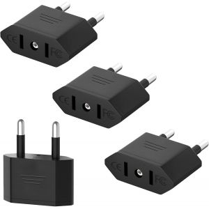 ERYI-3 Pièces Adaptateur Prise Usa, Adaptateur Usa Vers France, Adaptateur Secteur Us Vers Europe (Eu), Adaptateur Usa Prise, Adaptateur Voyage Us Vers Eu - Neuf