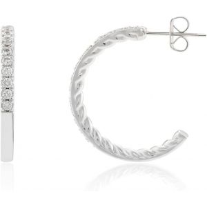 Kal-Torsad&eacute;es Cr&eacute;oles Boucles D'oreilles Pour Femme, 18k Plaqu&eacute;es Or Hypoallerg&eacute;niques Boucles D'oreilles Cz Or C Shape Pour Femmes Filles Bijoux Cadeaux - Neuf