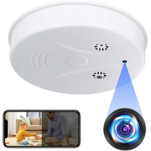 Caméra Espion WiFi, 5G/2,4G WiFi Mini Camera Cachée Détecteur de Fumée HD 1080P Caméra de Surveillance sans Fil Micro Camera a Distance Discrete Enregistreur Nocturne Détection de Mouvement - Neuf