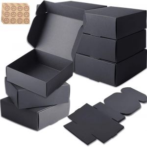 30 Pièces Noir Boîtes Cadeaux Sacs Cadeaux, Boîtes Cadeaux En Carton, Kraft Boîtes de Bonbons, 7,5 x 7,5 x 3cm Boîte-Cadeau En Papier Kraft avec Couvercles pour Fêtes, Anniversaires, Mariages, Noël - Neuf