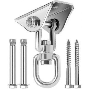 304 Crochet de plafond en acier inoxydable robuste,crochets suspendus,4 vis de fixation pour ensembles de bois en b&eacute;ton,yoga,capacit&eacute; de charge jusqu'&agrave; 450 kg - Neuf