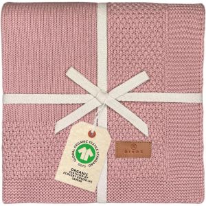 Tianyi-® Couverture Pour Bébé En 100% Coton Bio Gots | Couverture Tricotée Douce Pour Nouveau-Né Avec Bordure Pour Fille/Garçon Toute L'année | Durable En Coton | Cadeau De Naissance (Baies) - Neuf