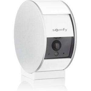 Somfy 2401507 - Indoor Camera, Caméras avec volet motorisé, Compatible : Alexa, Google Home et Tahoma, Vision Nocturne, Détection de Mouvement, Grand Angle, Enregistrements vidéo, Haut-Parleur - Neuf