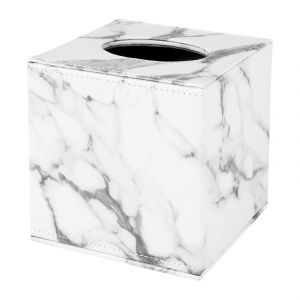 Boîte De Mouchoirs Carrée Carrée En Marbre Porte-Papier Rouleau De Cuir Pu Boîte De Papier Toilette Couverture De Boîte De Papier De Serviette - Neuf