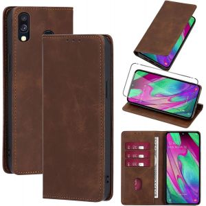 Kal-Coque Cuir Pour ¿¿¿¿¿¿¿ ¿¿¿¿¿¿ ¿¿¿ 5.9"" Avec 1 Verre Trempé Etui À Rabat En Pu Porte-Cartes Portefeuille Support Flip Housse Magnétique Antichoc Anti-Rayures Case,Marron - Neuf