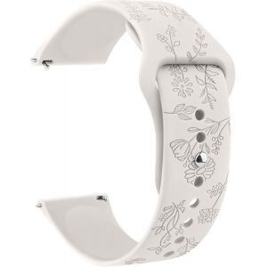 Kal-Bracelet De Montre Gravé Floral, 20 Mm, 22 Mm, Bracelet En Silicone Étanche, Avec Fermeture Rapide, Bracelet De Rechange Réglable Pour Homme Et Femme - Neuf