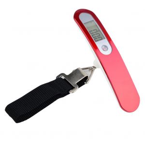 HJLIAN Balance electronique numerique portable a crochet, mini format LCD (rouge avec retroeclairage) - Neuf