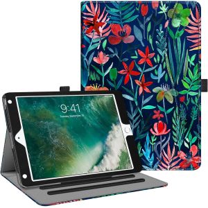 ERYI-Coque Pour Ipad 6E/5E G&eacute;n&eacute;ration 9.7 Pouces (2018/2017) Et Ipad Air 2/Air 1 9.7"" - Etui Multi-Angles Housse Folio Avec Poche De Document, Jungle Nuit - Neuf