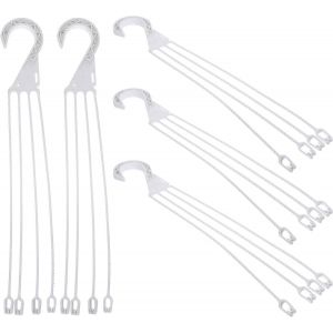 TEPPE-Lot de 5 chaînes de panier à suspendre en plastique avec crochets pour fleurs de jardin, pots de fleurs, pots de fleurs pour mangeoires à oiseaux, jardinières et lanternes (blanc) - Neuf