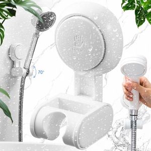 Support de pommeau de douche avec ventouse sans per&ccedil;age pour salle de bain et mur (capacit&eacute; de charge 14 kg) - Neuf