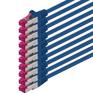 Kal-5m - Bleu - 10 Pièces - Câble Réseau Cat6a (10gb/S) S-Ftp Cat 6a Lankacable - Certifié Ghmt Pimf 500 Mhz Cat5 Cat5e Cat6 Cat6a Cat7 Pour Switch, Routeur, Modem, Internet - Neuf