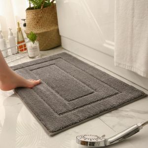 Tapis de salle de bain - Dos type étoile gris, 50 x 80 cm - Neuf
