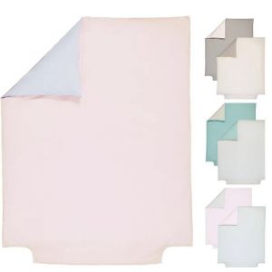 Housse De Couette - P'tit Basile - Bicolore - 100% Coton Bio - 120x150 Cm - Gris Et Rose - Neuf