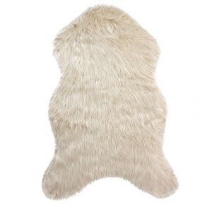 Tapis Imitation Peau De B&ecirc;te Long Poils Et Su&eacute;dine - Neuf