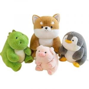 Peluche animal gras Kawaii Corgi chien ours pingouin cochon dinosaure peluche oreiller jouets doux peluche animal poup&eacute;e chaise coussin-35 cmManchot - Neuf