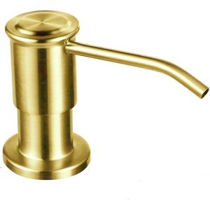 KAL-Distributeur De Savon Intégré Pour Cuisine En Acier Inoxydable 304 Avec Bouteille De 500 Ml Et Tube D'Extension De 100 Cm, Distributeur De Savon Pour Les Mains, Doré - Neuf