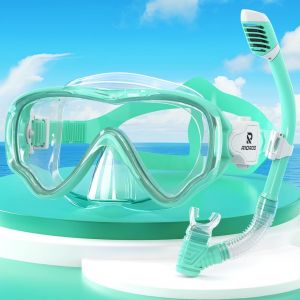 Lunettes De Plong&eacute;e Pour Enfants, Lunettes De Natation Antibu&eacute;e Et Etanche, 180 &deg; Hd Panorama Avec Masque De Plong&eacute;e Nasale, Gar&ccedil;ons, Filles Et Adolescents Lunettes De Natation 4-14 - Neuf