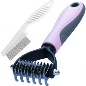 Jgd-Peigne &Agrave; Puces Et Brosse Pour Chien Et Chat Trousse,Brosses De Toilettage Pour Chien Poils Long Et Court,Peigne De Toilettage Pour Sous-Poil &Eacute;limine Les Sous-Poils Et Les Feutrages (S, Rose) - Neuf