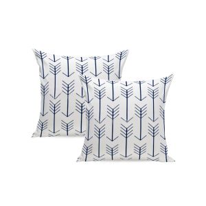 Lot De 2 Housses De Coussin G&eacute;om&eacute;triques En Lin De 45 X 45 Cm Pour La D&eacute;coration Int&eacute;rieure - Neuf