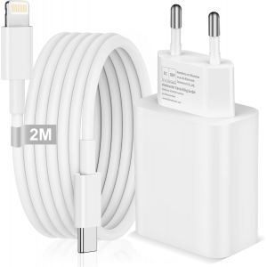 TRAHOO-Chargeur Rapide iPhone, 30W Chargeur i-Phone 14 13 12 11 USB C Prise PD Secteur Adaptateur Alimentation Chargeur avec Cable Lighting 2M pour iPhone 14/14 Pro/14 Pro Max/13/13 Mini/12/SE/11/XR/ - Neuf