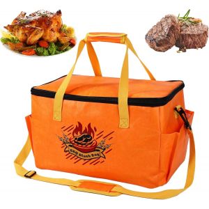 Ulteronixshop-Couverture BBQ pour Repos de Viande, Sachet Barbecue R&eacute;utilisable avec Fermeture &Eacute;clair Sachet Isotherme Pliable BBQ pour Repas en Ext&eacute;rieur F&ecirc;te Grillage - Neuf