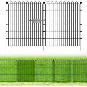 Mevronisshop-Cl&ocirc;ture D'&eacute;tang,Cl&ocirc;ture Jardin M&eacute;tallique 10 Panneaux (75x81cm) Avec 11 Piquets D'ancrage, Grillage Pour Enclos &Agrave; Chien, D&eacute;marcation De Terrain Et Bassin&iquest;&iquest; - Neuf
