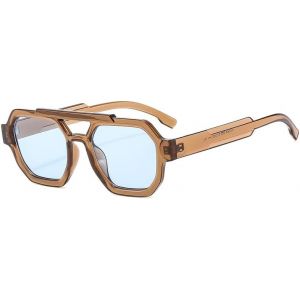 Lunettes De Soleil Homme Femme Double Pont Retro Lunettes De Soleil Pilote Années 70 Protection Uv400 - Neuf