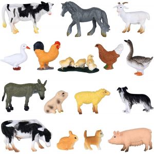 Sansh-16 Pcs Figurines D'animaux Ferme Jouets Mini Figurines D'animaux Décorations Gâteau D'animaux Ferme Fête À Thème La Ferme, Anniversaire, Pâques, Décorations Fête Noël A3072elwjb - Neuf