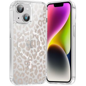 Maa-Coque Magnétique Pour Iphone 14/Iphone 13 6,1"", Compatible Avec Magsafe, Transparente Fille Etui Avec Aesthetic Motif Léopard Dessin, Souple Silicone Mince Tpu Bumper Case Antichoc Housse, 02 - Neuf