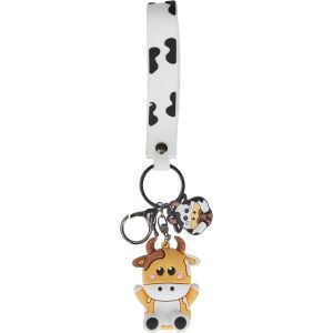 Kal-Décorations Mignonnes De Sac À Dos De Petite Vache 3d Porte-Clés Pour Filles, Bracelet De Clé De Voiture - Neuf