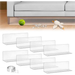 Mevronisshop-Lot De 8 Bloqueurs De Jouets Transparents Pour Meubles - Paroi Acoustique Forte Adh&eacute;sive - Emp&ecirc;che Les Objets Sous Le Canap&eacute;, Le Lit - Neuf