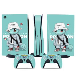 Autocollant De Version De Lecteur Optique Ps5, Peau Ps5 Cool, Poign&eacute;e De Contr&ocirc;leur, Pour Console Ps5 Et Contr&ocirc;leur, Autocollant Adorable, Peau Mignonne, Anime De Dessin Anim&eacute;, Pokemon - Neuf