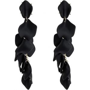 Kal-Boucles D'oreilles Femme Rose P&eacute;tales Boucles D'oreilles Vintage Exag&eacute;r&eacute;e Fleur &Eacute;l&eacute;gant D&eacute;claration Pendantes Boucles D'oreilles - Neuf