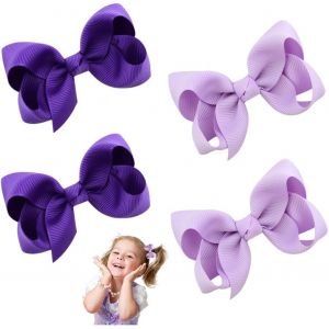 Lbgwp60-4 Pi&egrave;ces Barettes Cheveux Fille Bebe,N?Ud &Agrave; Pince Cheveux Enfants,&Eacute;pingle &Agrave; Cheveuxs Accessoires,Baby Hair Clip Antid&eacute;rapant,Petite Pince &Agrave; Bec De Canard,Support Barrette Bebe Pour Cadeau - Neuf
