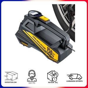 Gonfleur Portable Electrique Pneu Voiture Moto Compresseur Allume Cigare Rapide - Neuf