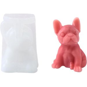 Moule En Silicone En Forme De Chien, Moules &Agrave; Bougies En Silicone En R&eacute;sine &Eacute;poxy Pour Bougies, Savon, Pl&acirc;tre, D&eacute;corations En Silicone, Bouledogue - Neuf