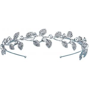 Kal-Bandeau Large Cheveux Femme Serre Têtes De Mariage Bandeaux Bijoux Vignes De Fleur Cristal Headband Feuille Convient Pour La Décoration De Diadème Mariée X04615 - Neuf