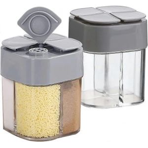 Paquet De 2 Pots D'épices Transparents,Distributeur D'épices En Plastique 4 En 1 Avec Couvercle Pour Le Stockage Des Épices De Cuisine Utilisé À La Maison,Au Barbecue,En Camping,En Voyage - Neuf