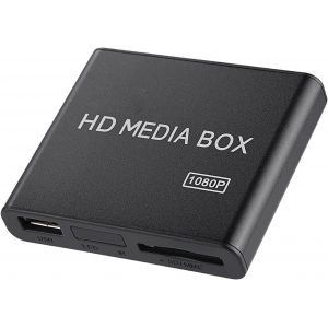 Mini Lecteur Multim&eacute;dia Full Hd 1080P Support Rmvb Mp3 Usb Avi Mkv,Petite Taille,Belle Apparence,Prise En Charge De La Reconnaissance Automatique De Sortie,Plusieurs Langues - Neuf