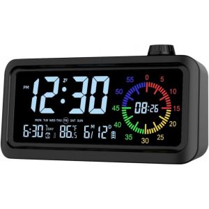 R&eacute;veil Num&eacute;rique, Alarm R&eacute;veil LED, Fonction Snooze, Minuterie 60min 4 Couleurs, Horloge Digitale avec 3 Alarmes,12/24H, Affichage Temp&eacute;rature, pour la Maison, Le Bureau de Chevet - Neuf