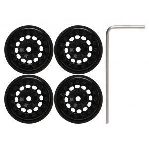 Lot de 4 jantes Beadlock de 1,0 pouce, 12 trous, moyeux de roue RC en alliage d'aluminium pour chenille FMS FCX24 1/24, noir - Neuf
