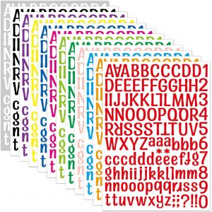Lettre Stickers,Lot De 12 Planches De Lettres Autocollantes Décoratives,Alphabet Autocollant Vinyle Adhésif Pour Scrapbooking,Décoration De La Maison,Voiture,Fenêtre - Neuf