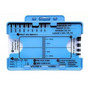 Règle en 7 étapes pour l'interprétation de l'électrocardiogramme Pied à coulisse transparent pour électrocardiogramme Outil de mesure pour infirmière Règle facile à transporter - Type With sleeve - Neuf