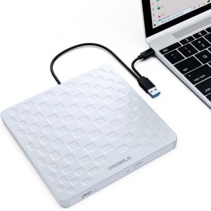 Lecteur CD Externe USB 3.0 et Type-C Portable CD/DVD +/-RW Graveur DVD Externe, Ultra Mince Lecteur DVD Externe pour PC Laptop Desktop iMac MacBook Pro/Air Windows 11/10/8/7/XP Linux Mac OS - Neuf