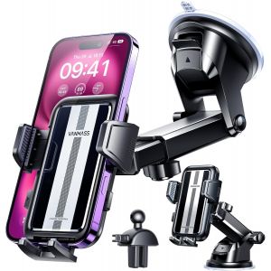 JGD-[Am&eacute;lior&eacute; Support Telephone Voiture [Facile &agrave; 360&deg; Op&eacute;ration] Smartphone Fixe Voiture Telephone Phone Holder Car Support T&eacute;l&eacute;phone Universel pour Tableau de Bord, iPhone 14, Auto, GPS - Neuf