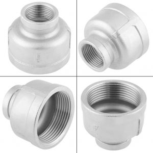 Adaptateur de raccord de tuyau en acier inoxydable 304 avec reducteur de filetage femelle de 3/4" a 1/2 - Neuf