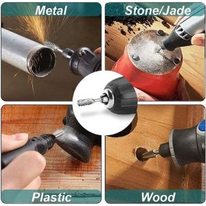 Burr rotatif Set Acier de Tungstène de Carbure Double tranchant de l'Outil Rotatif, 10 Pièces 1/8¿ de la Tige de l'Outil Rotatif pour le BRICOLAGE la Sculpture sur Bois Métaux Polis - Neuf
