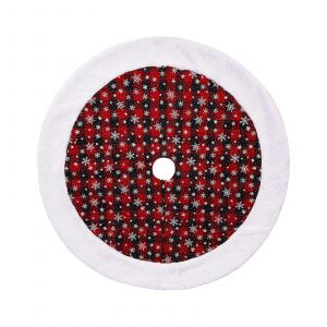 Jupe de sapin de No&euml;l, tapis &agrave; carreaux rouges &agrave; motif flocons de neige, d&eacute;coration de No&euml;l et du Nouvel An, tablier de No&euml;l, ornement de No&euml;l, produits de f&ecirc;tes - Neuf