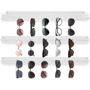 Rangement Lunettes De Soleil Mural Lot De 3, Organiseur Transparent En Acrylique Pour Lunettes Femme Homme, Support Présentoir Lunette De Vue Et Soleil, Boîte De Rangement Murale - Neuf